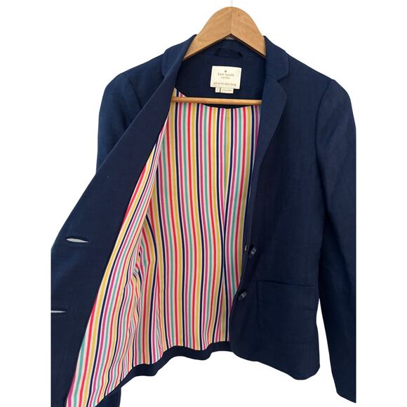 Kate Spade Tami Linen Jacket Blazer French Blue Size 2 - Picture 4 of 9